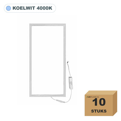 10 stuks LED paneel 30x60, 24W, UGR<19, koelwit 4000K, in doos