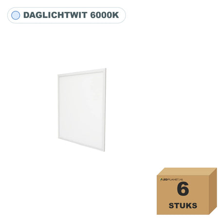 6 pièces dalle LED edge-lit 60x60, 36W, UGR<19, blanc lumière du jour 6000K, en carton