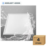 4 stuks LED paneel 60x60 IP65 waterdicht, 36W, koelwit 4000K, in doos
