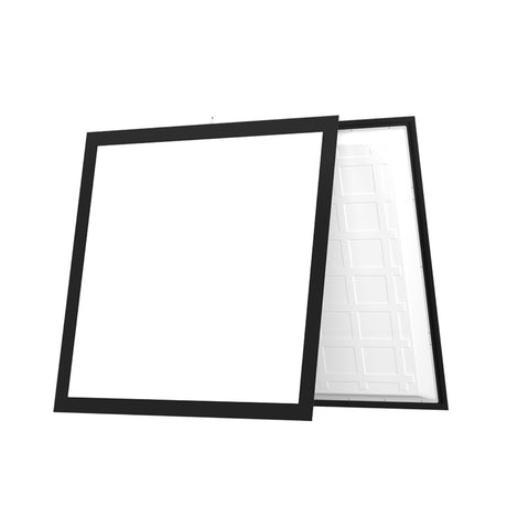 Dalle LED 62x62 avec cadre noir, face avant et arrière