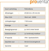 LED's Light Plafondlamp met Sensor 1100 - Daglicht en bewegingsdetectie - Ø 33 cm