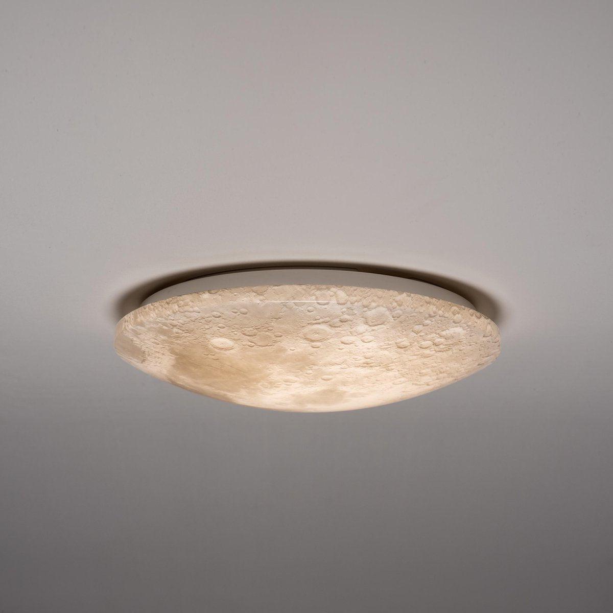 Plafonnier LED 1900 lumens - 18W - Design lune 45cm - Variable avec télécommande