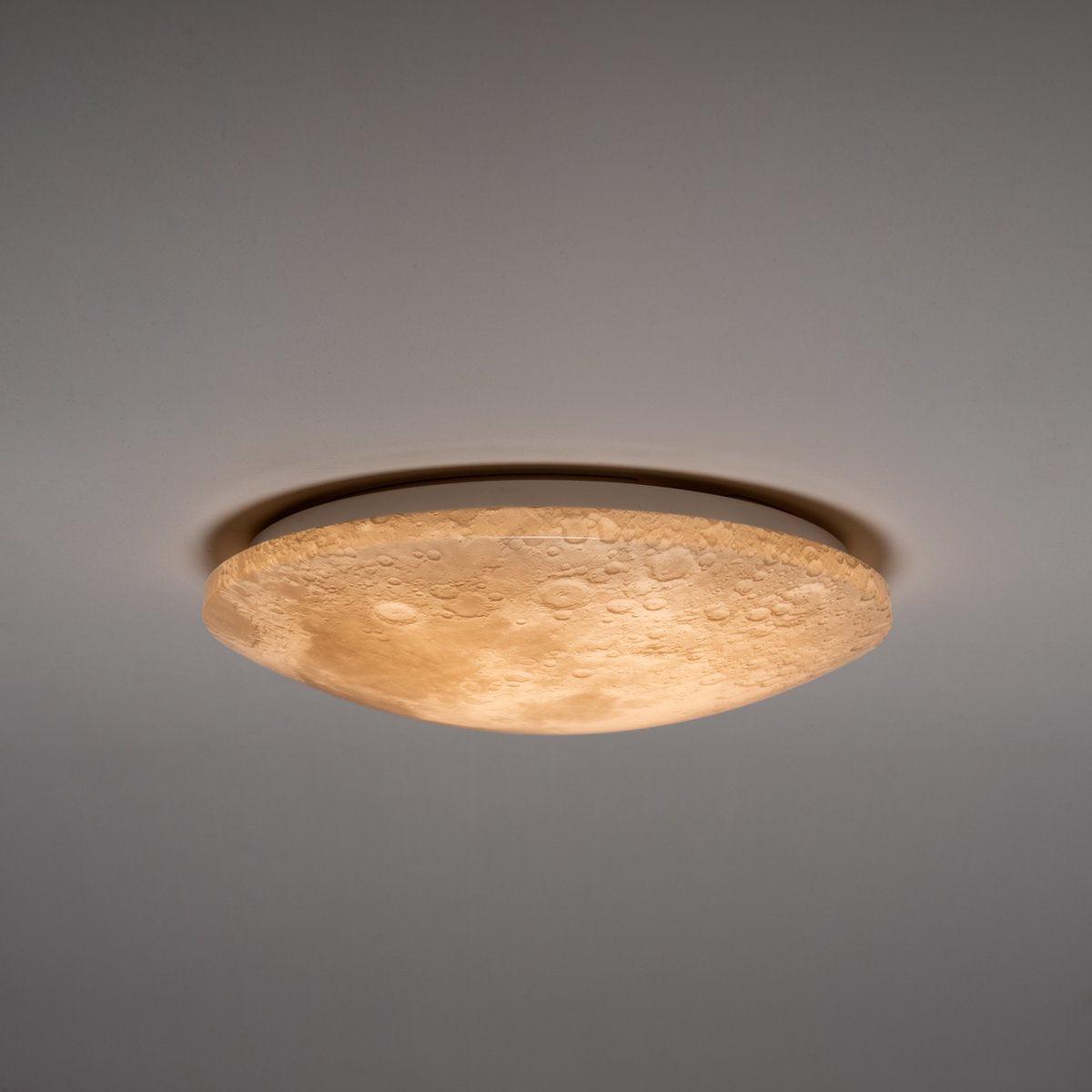 Plafonnier LED 1900 lumens - 18W - Design lune 45cm - Variable avec télécommande