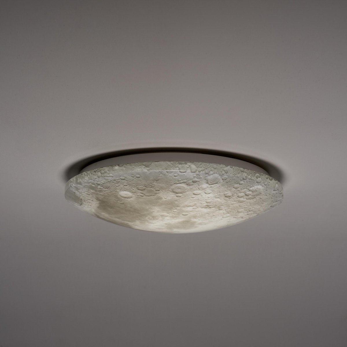 Plafonnier LED 1900 lumens - 18W - Design lune 45cm - Variable avec télécommande