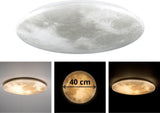 Plafonnier LED 1900 lumens - 18W - Design lune 45cm - Variable avec télécommande