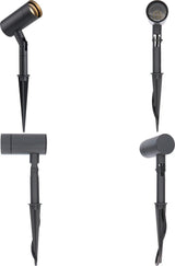 LED Prikspot GU10 - IP54 - Kantelbaar - Antraciet - Grondspies