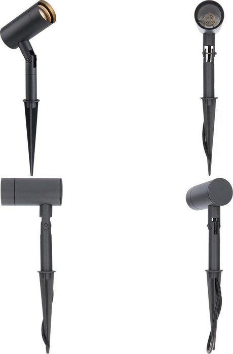 Spot LED à planter GU10 - IP54 - Orientable - Anthracite - Piquet de sol