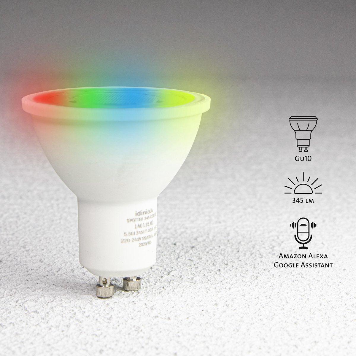 LED Prikspot GU10 - Kantelbaar 360° - IP54 - 150cm Kabel - Zwart