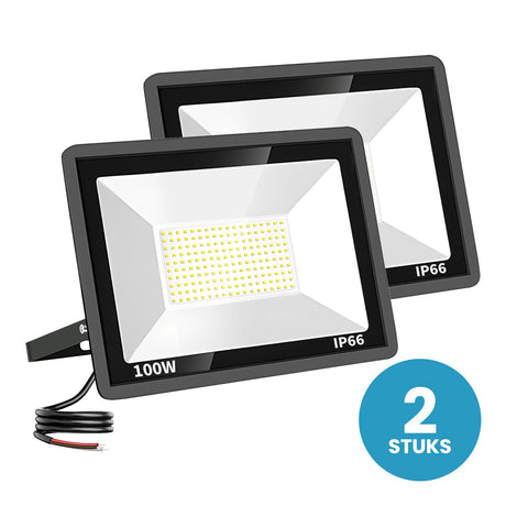 Set van 2 LED schijnwerpers 100W daglichtwit 6000K - 2 stuks