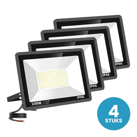 Set van 4 LED schijnwerpers 100W daglichtwit 6000K - 4 stuks