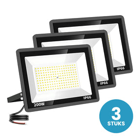 Set van 3 LED schijnwerpers 200W koelwit 4000K - 3 stuks