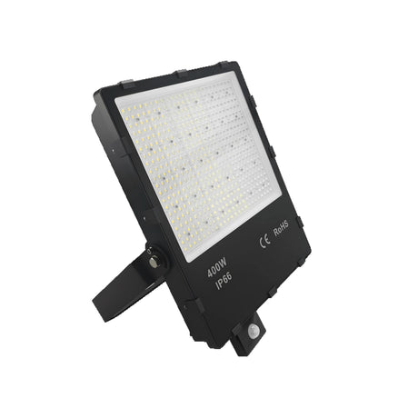 LED schijnwerper 400W met bewegingssensor (PIR) en Lifud driver - schuin vooraanzicht