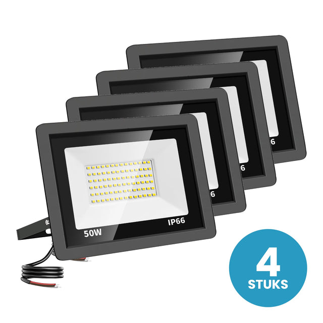 Set van 4 LED schijnwerpers 50W koelwit 4000K - 4 stuks