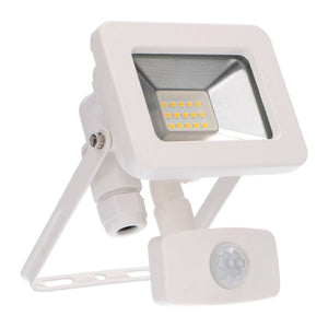 LED schijnwerper 1100 lumen - 10W - koelwit 4000K - bewegingssensor - daglichtsensor - IP44 waterdicht - wit - 230V