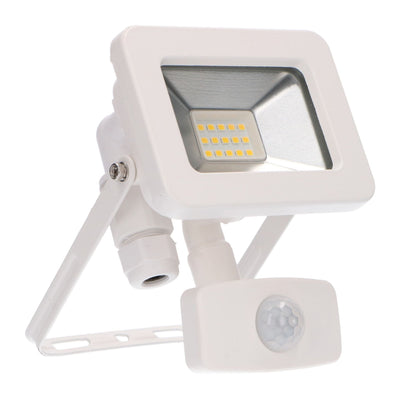 Projecteur LED 1100 lumens - 10W - Blanc froid 4000K - Capteur de mouvement - Capteur de luminosité - Étanche IP44 - Blanc - 230V