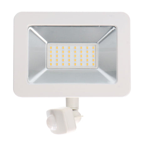 Projecteur LED avec capteurs de mouvement et de luminosité - 30W 3300 lumens - IP44 - Blanc