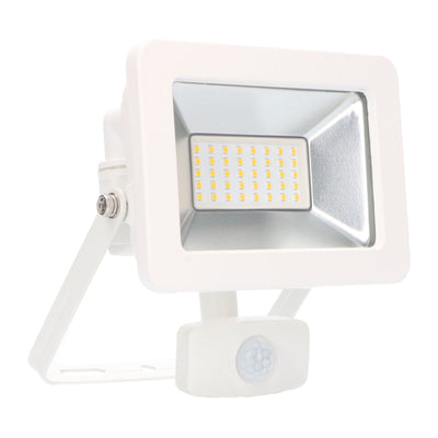 Projecteur LED avec capteurs de mouvement et de luminosité - 30W 3300 lumens - IP44 - Blanc