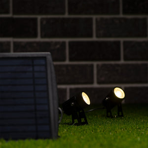 LED Solar Tuinspot 140 Lumen - Warmwit 3000K - IP65 - 2 Stuks - Zonnepaneel
