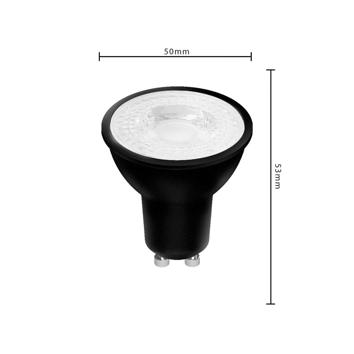 LED GU10 Spot Zwart - 345 lumen - Warmwit 2700K - 4W - 3 stuks