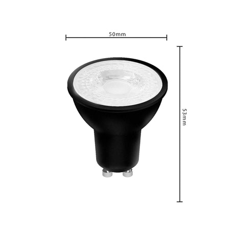 LED GU10 Spot Zwart - 345 lumen - Warmwit 2700K - 4W - 3 stuks