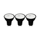 LED GU10 Spot Zwart - 345 lumen - Warmwit 2700K - 4W - 3 stuks