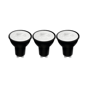 Spot LED GU10 noir - 345 lumens - Blanc chaud 2700K - 4W - 3 pièces