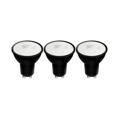 LED GU10 Spot Zwart - 345 lumen - Warmwit 2700K - 4W - 3 stuks