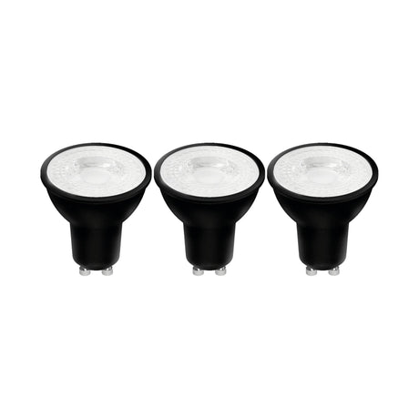 LED GU10 Spot Zwart - 345 lumen - Warmwit 2700K - 4W - 3 stuks