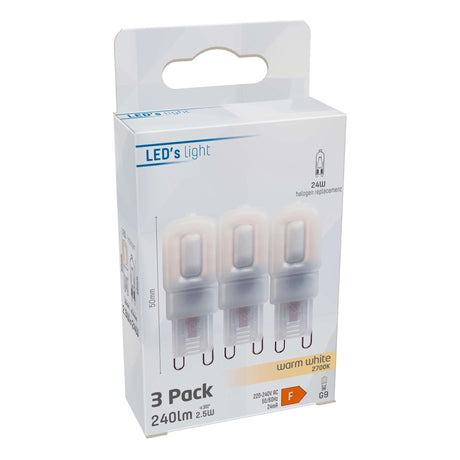 G9 LED Capsule - Warmwit 2700K - 2,5W - 240 Lumen - 3 Stuks