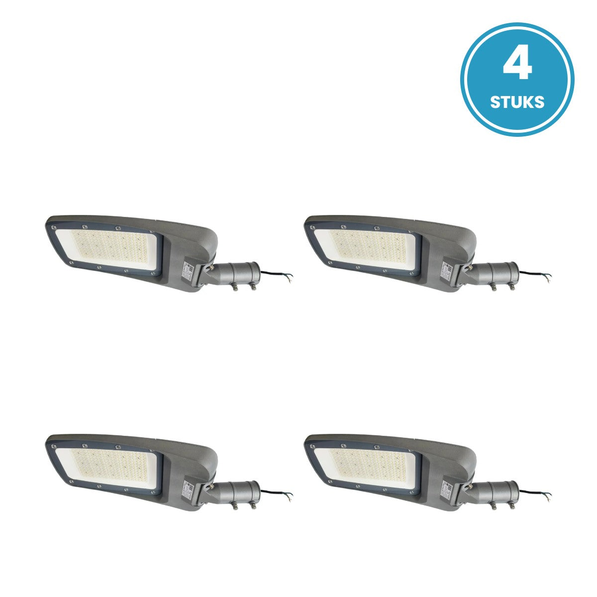 4× LED straatverlichting 150W koelwit 4000K - 4 stuks