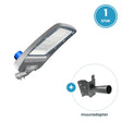 LED Straatverlichting 60W, Koelwit 4000K, Daglichtsensor, incl. muuradapter - set 1 stuk