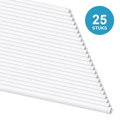 25 stuks LED TL buis T8 120cm 18W 3600 lm 200 lm/W daglichtwit 6000K draaibare eindkappen