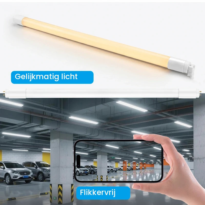 LED TL buis T8 kunststof: gelijkmatig licht en flikkervrij