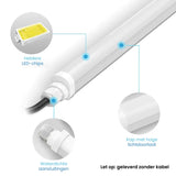 TL armatuur Tri Proof, details: heldere LED-chips, kap met hoge lichtdoorlaat, waterdichte aansluitingen