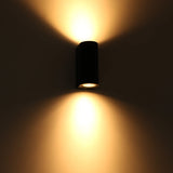 LED's Light LED Wandlamp buiten - Cilinder met 2 x GU10 fitting - Model Sapri - IP44 - Zwart