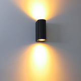 LED's Light LED Wandlamp buiten - Cilinder met 2 x GU10 fitting - Model Sapri - IP44 - Zwart