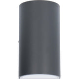 Applique murale extérieure LED's Light - Demi-cylindre avec 2 sources lumineuses - Modèle Siena - IP44 - Anthracite