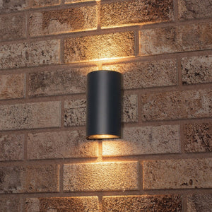 Applique murale extérieure LED's Light - Demi-cylindre avec 2 sources lumineuses - Modèle Siena - IP44 - Anthracite