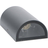 Applique murale extérieure LED's Light - Demi-cylindre avec 2 sources lumineuses - Modèle Siena - IP44 - Anthracite