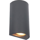 Applique murale extérieure LED's Light - Demi-cylindre avec 2 sources lumineuses - Modèle Siena - IP44 - Anthracite