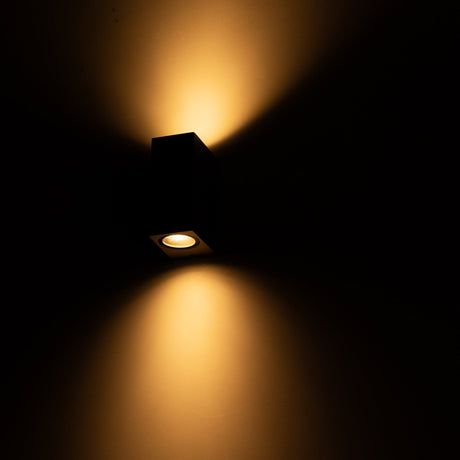 Lampe extérieure LED's Light avec douille GU10 - Rectangulaire - IP44 - Grise - Modèle Milan