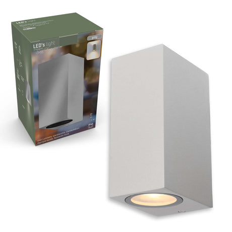 Lampe extérieure LED's Light avec douille GU10 - Rectangulaire - IP44 - Grise - Modèle Milan
