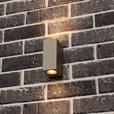 Lampe extérieure LED's Light avec douille GU10 - Rectangulaire - IP44 - Grise - Modèle Milan