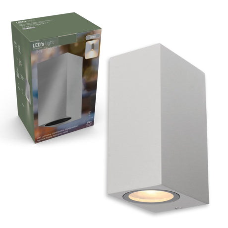 Lampe extérieure LED's Light avec douille GU10 - Rectangulaire - IP44 - Grise - Modèle Milan