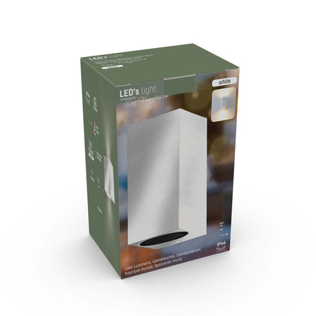 NØRD Up&Down - Lampe extérieure LED's Light avec douille GU10 - Rectangulaire - IP44 - Blanche - Modèle Milan
