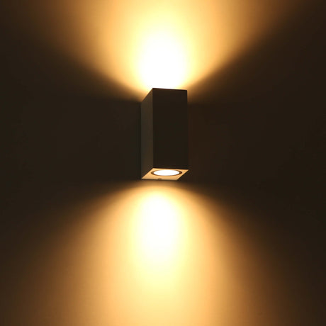 NØRD Up&Down - Lampe extérieure LED's Light avec douille GU10 - Rectangulaire - IP44 - Blanche - Modèle Milan