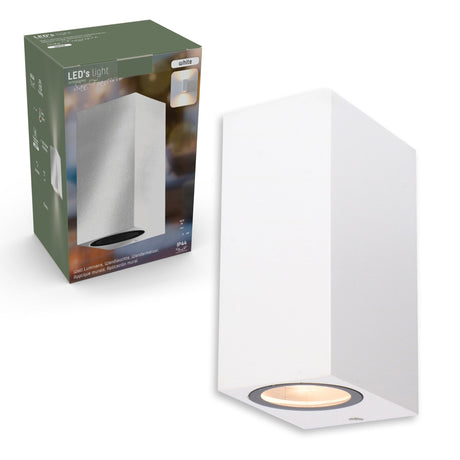 NØRD Up&Down - Lampe extérieure LED's Light avec douille GU10 - Rectangulaire - IP44 - Blanche - Modèle Milan