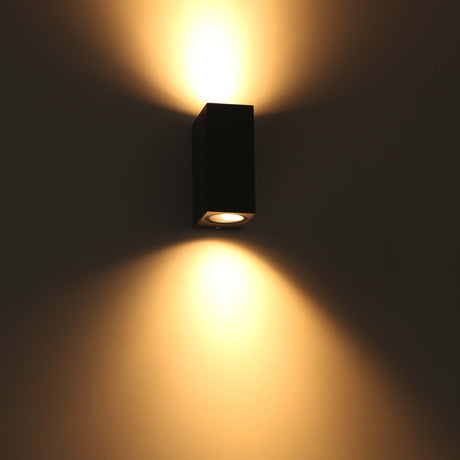 NØRD Up&Down - Lampe extérieure LED's Light avec douille GU10 - Rectangulaire - IP44 - Noir - Modèle Milan