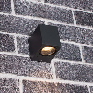 NØRD Down - Applique murale extérieure LED's Light avec douille GU10 - Carrée - IP44 - Anthracite - Modèle Rome