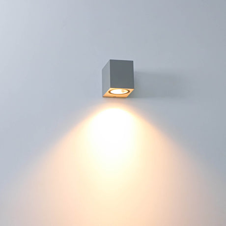 NØRD Down - Applique murale LED extérieure avec douille GU10 - Rome - Carrée - IP44 - Grise